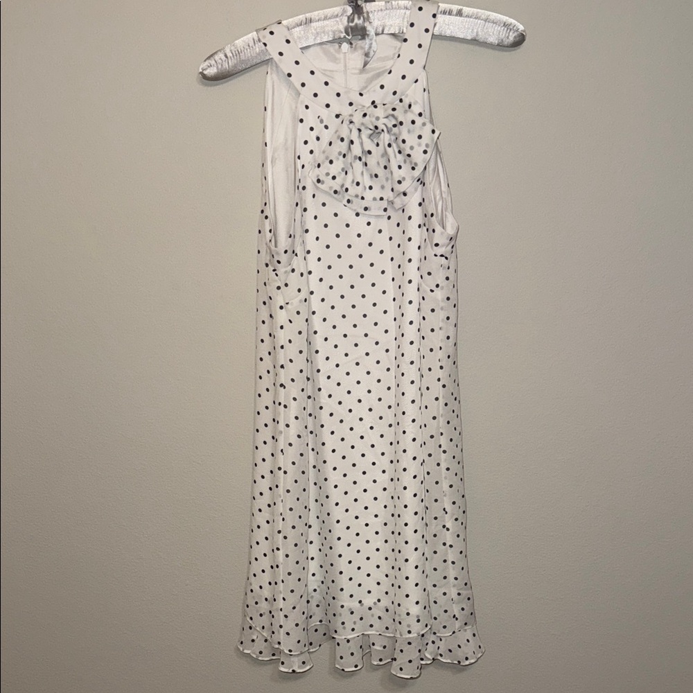 Alex Marie White and Black Polka Dot Midi Dress - size 10.  T